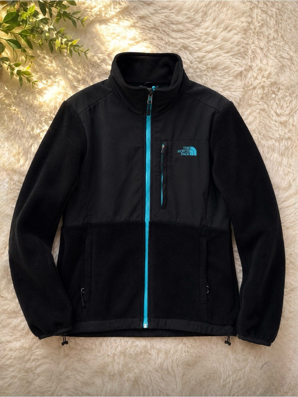 The North Face Denali Black Fleece Jacket Coat zip-up Sz Large